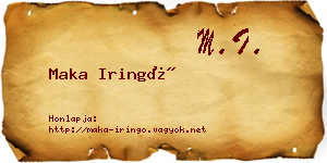 Maka Iringó névjegykártya